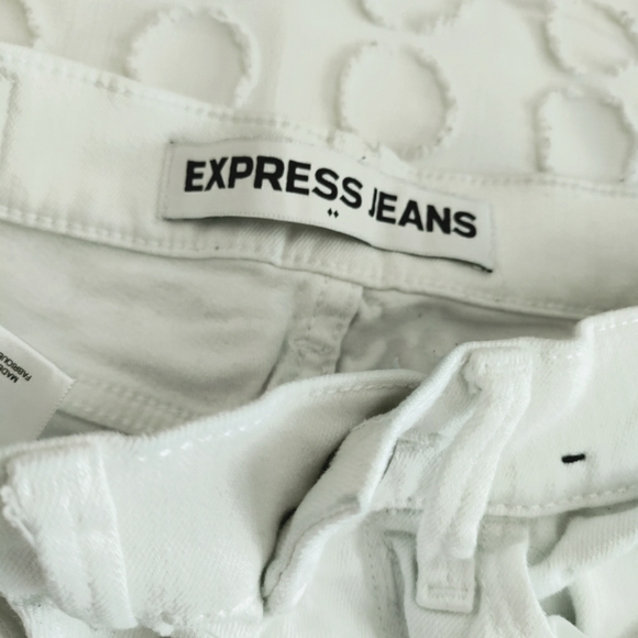 Express white distressed mid rise legging size 00 - Picture 3 of 4